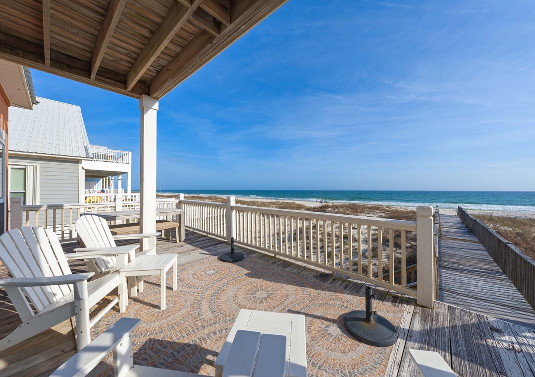 Beautiful beachfront views from the main deck