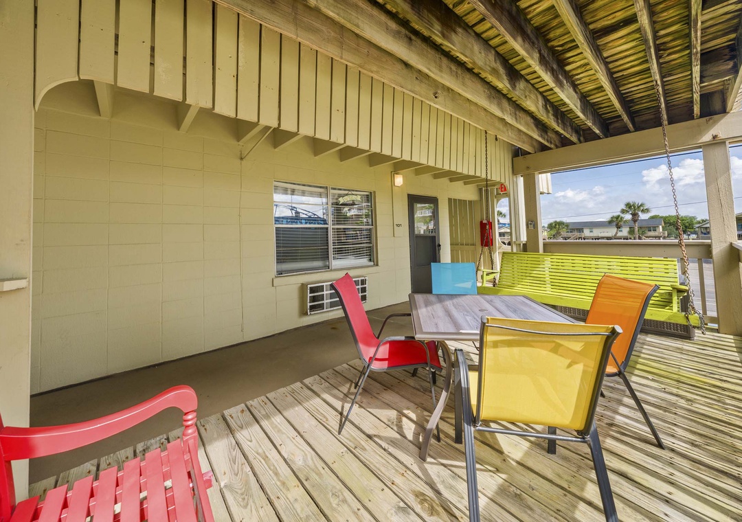 Spacious deck area
