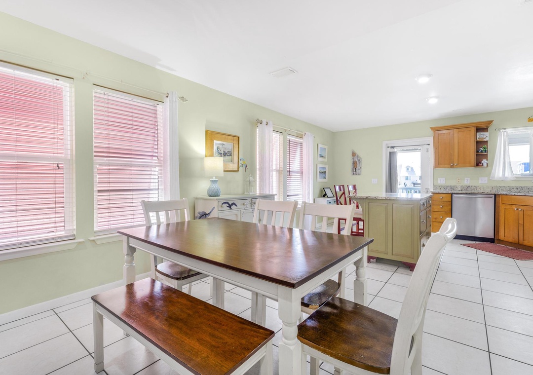Dining area and kitchen