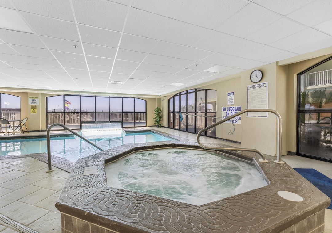 Indoor pool and hot tub