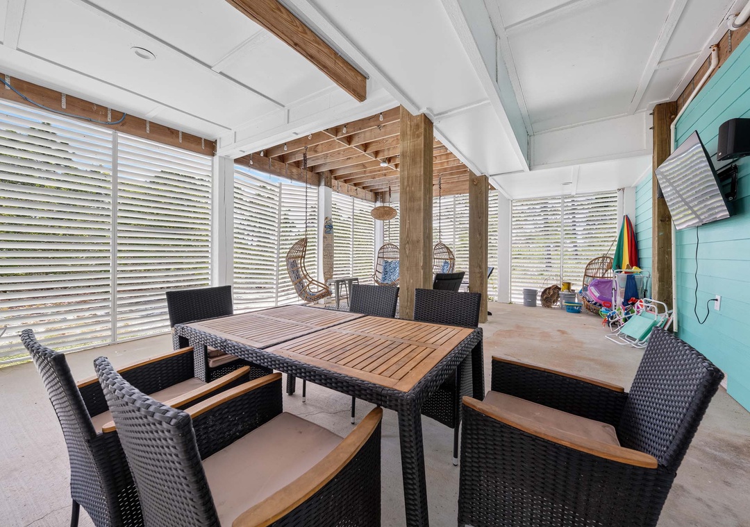 Dine al fresco on the ground floor patio
