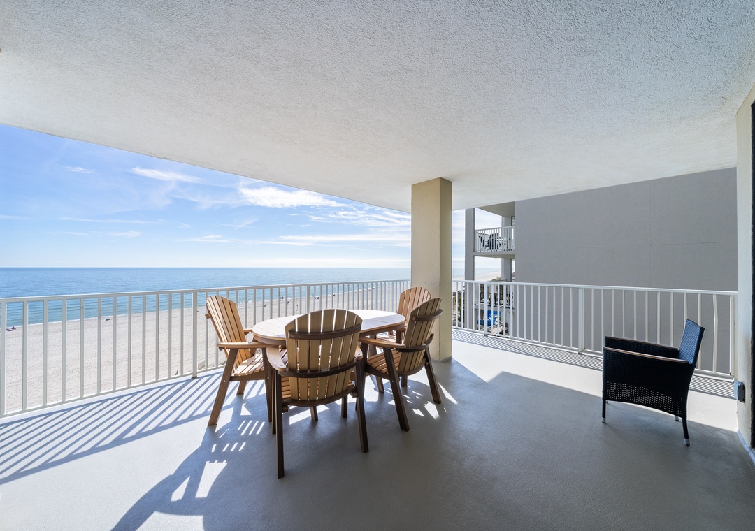 Dine al fresco on the private balcony