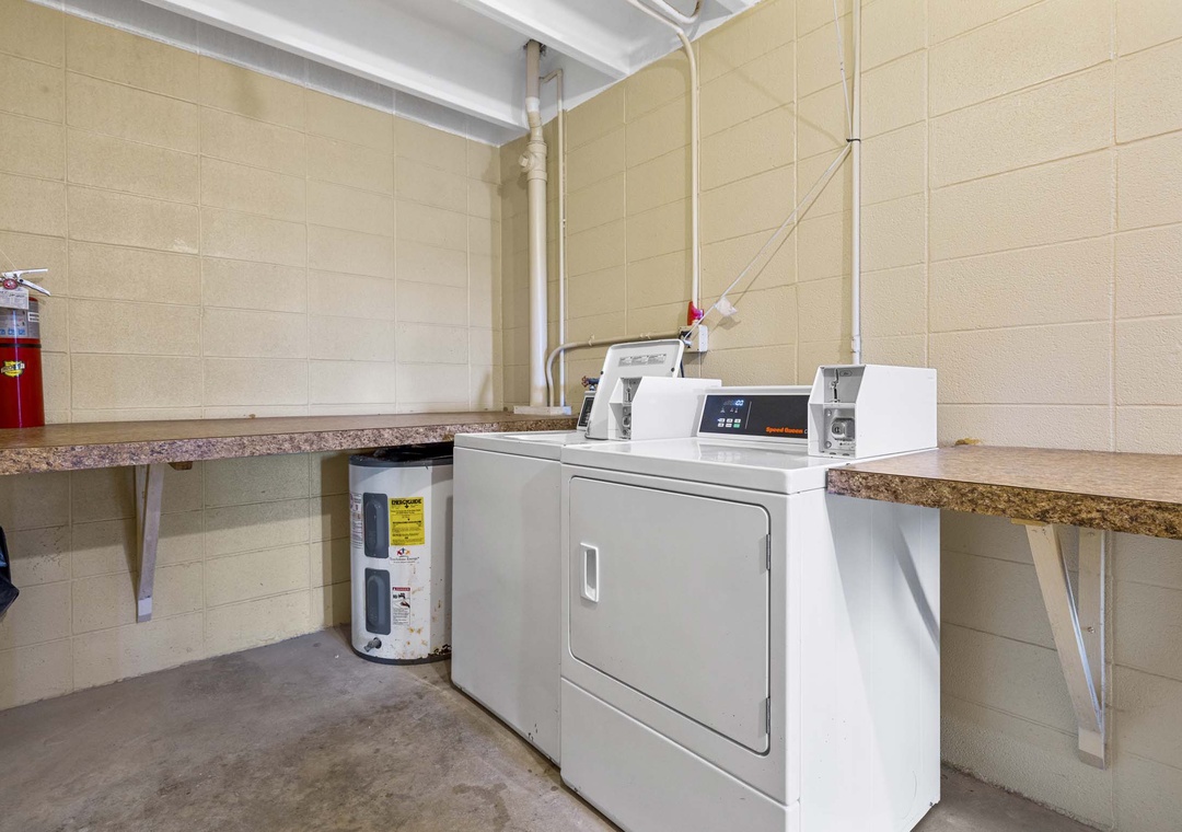 Coin laundry on floor 1