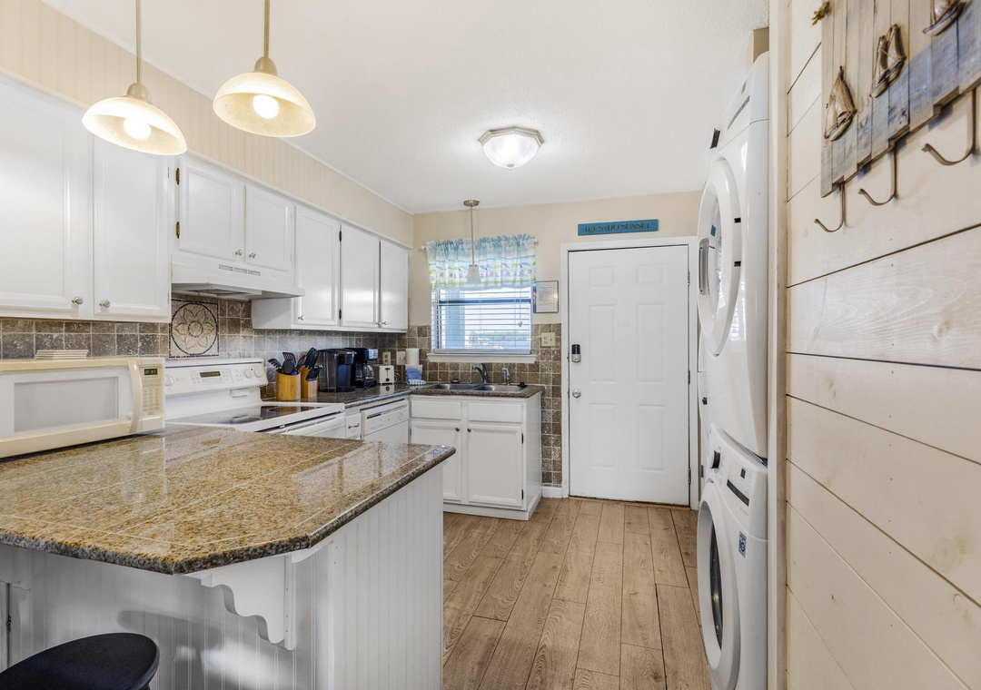 Kitchen with granite countertops