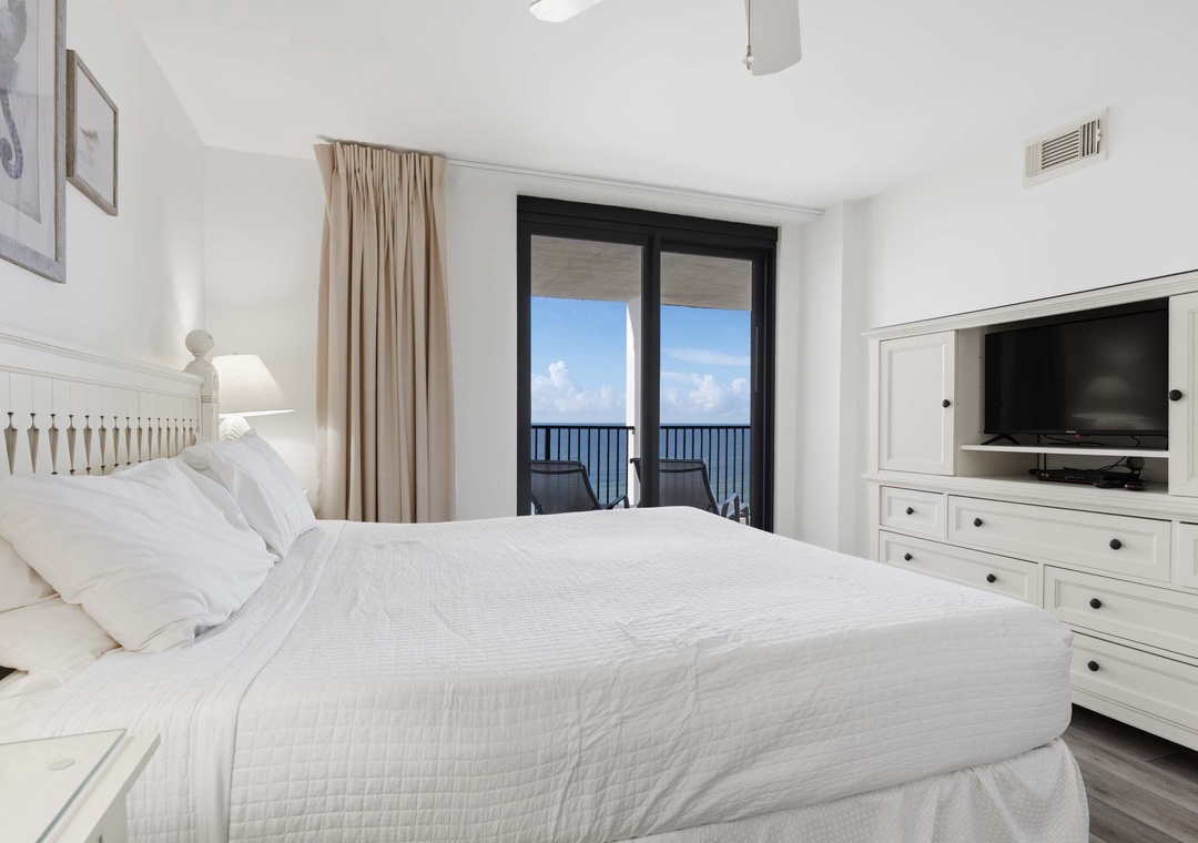 Primary bedroom with king bed