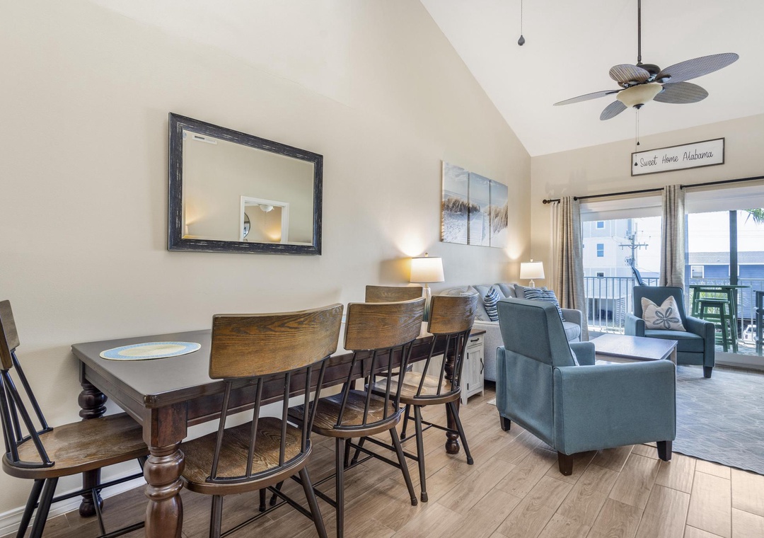 Dining table with seating for four