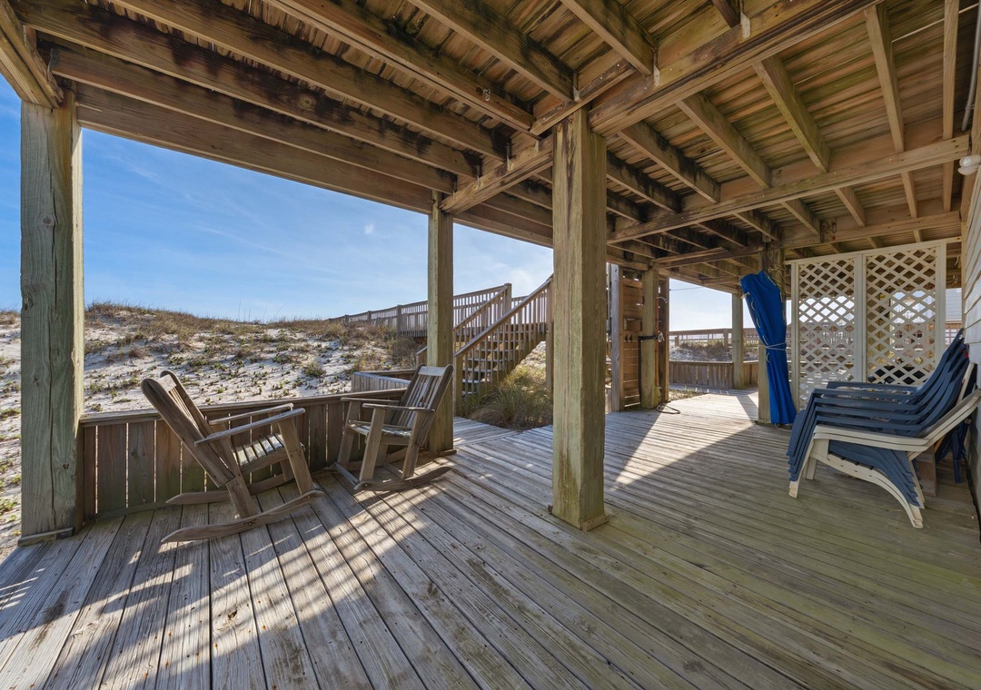 Ground-level covered patio space