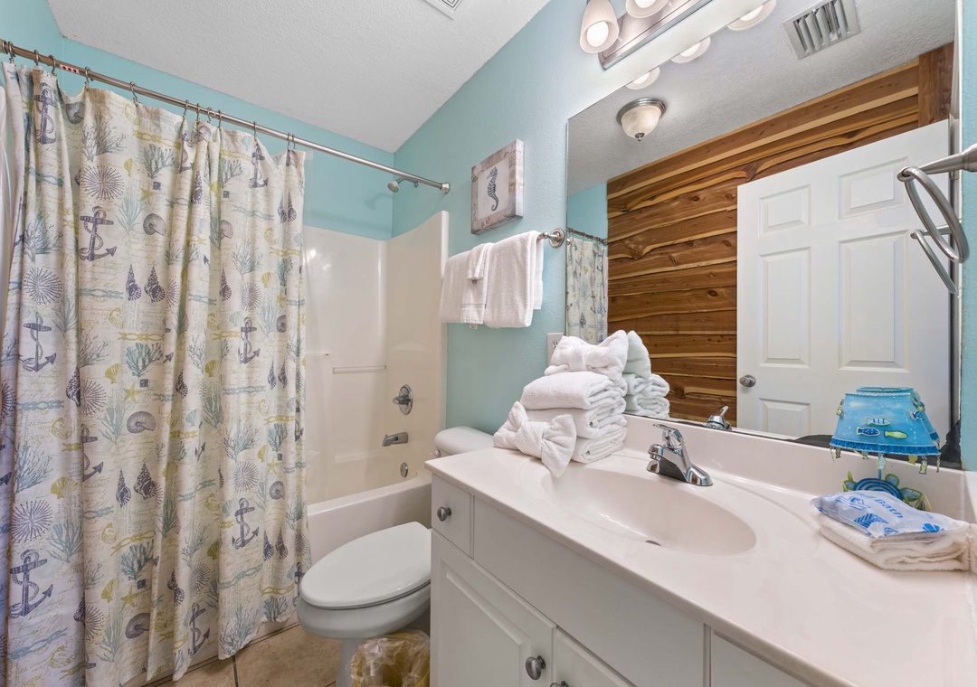 Guest bathroom with shower/tub combo