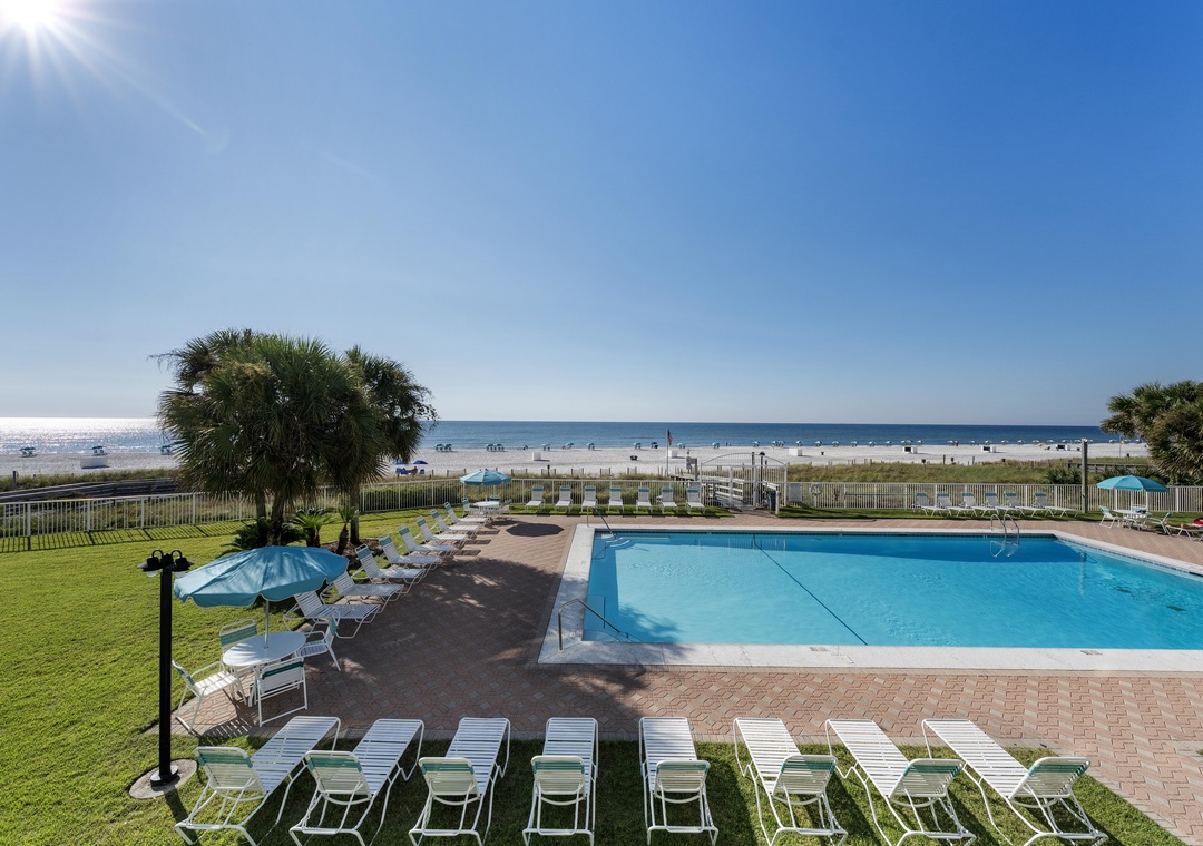 Gulf-front community pool