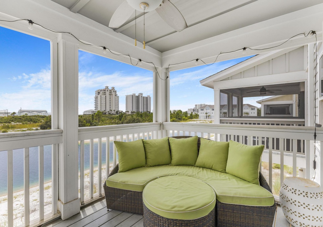 Comfortable seating on the balcony