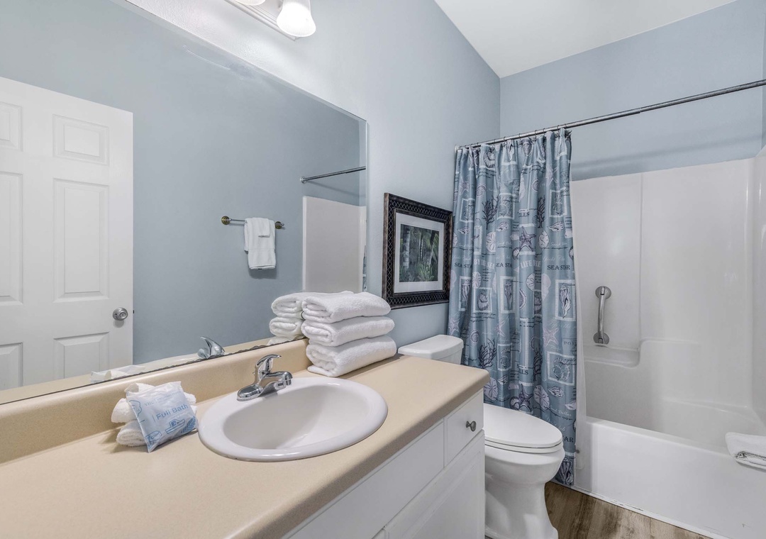 Guest bathroom with shower/tub combo