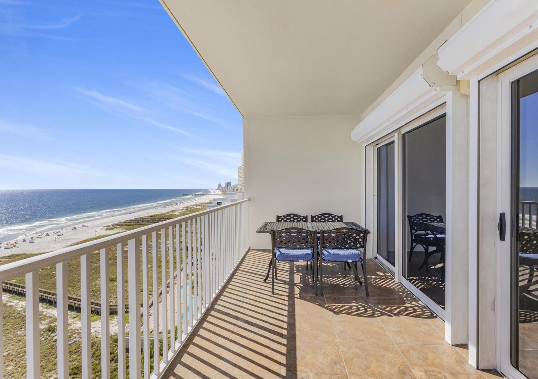 Dine al fresco on the private balcony