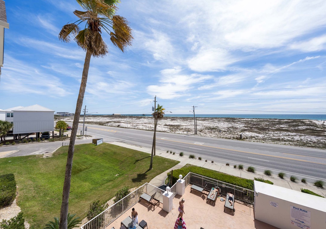 The beach is just across the street