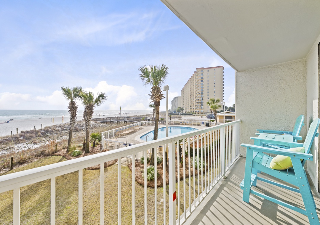 Private beach view balcony