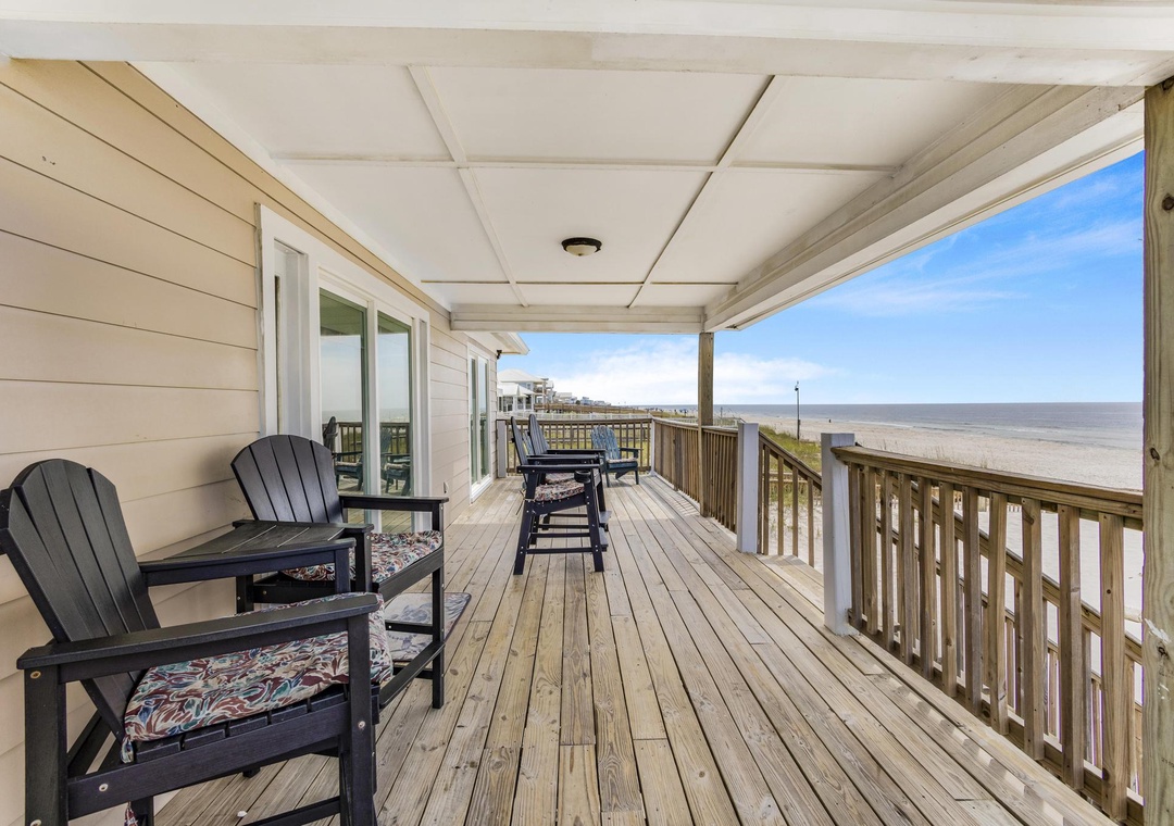 Private beachfront deck