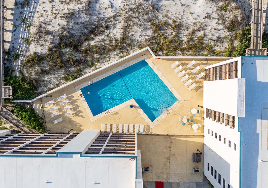 Aerial view of the pool