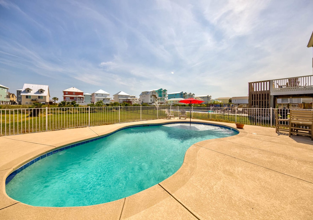 Private saltwater pool.