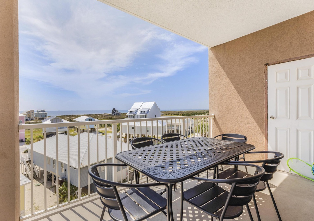 Dine al fresco on the private balcony