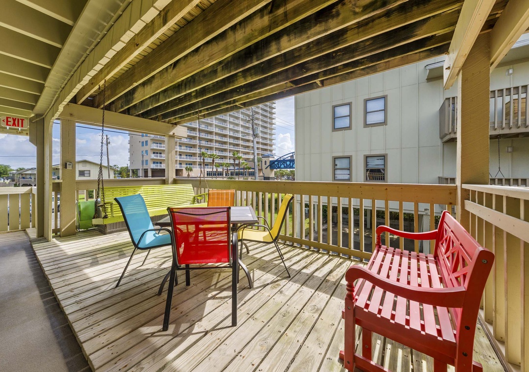 Dine al fresco on the large private deck
