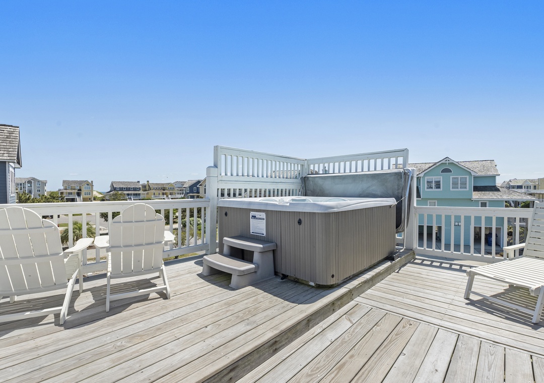 SS46: Seaside 46 | Top Level Deck with Hot Tub