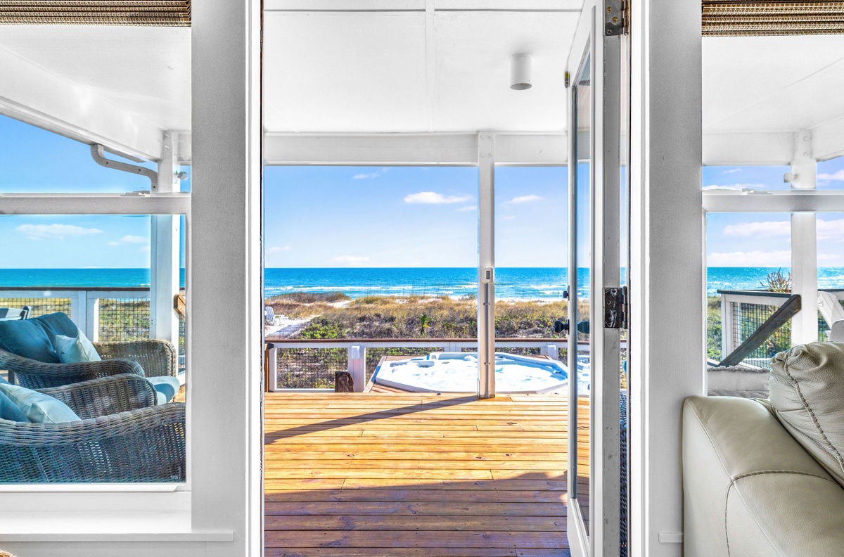 Step onto your private deck where ocean breezes meet panoramic sea views, with your own hot tub overlooking pristine coastline.