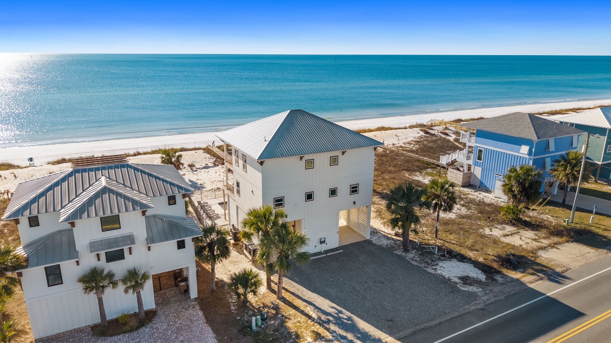 Beachfront properties offer stunning Gulf views with pristine white sand beaches just steps away from comfortable coastal accommodations.