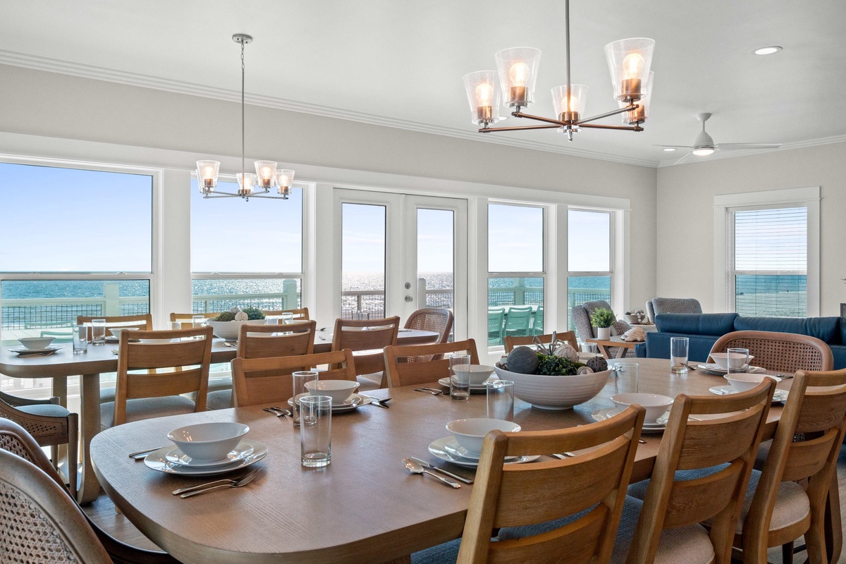 Your dining space flows seamlessly with stunning sea views, where every meal becomes memorable against the endless blue horizon.