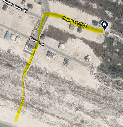 Beach access via community boardwalk.