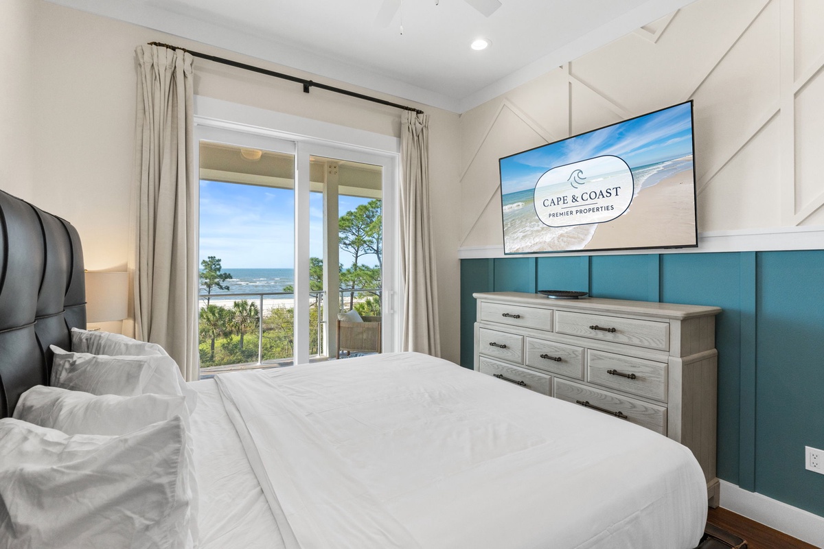 Wake up to stunning ocean views from your plush bed, where coastal breezes and natural light create your perfect morning sanctuary.