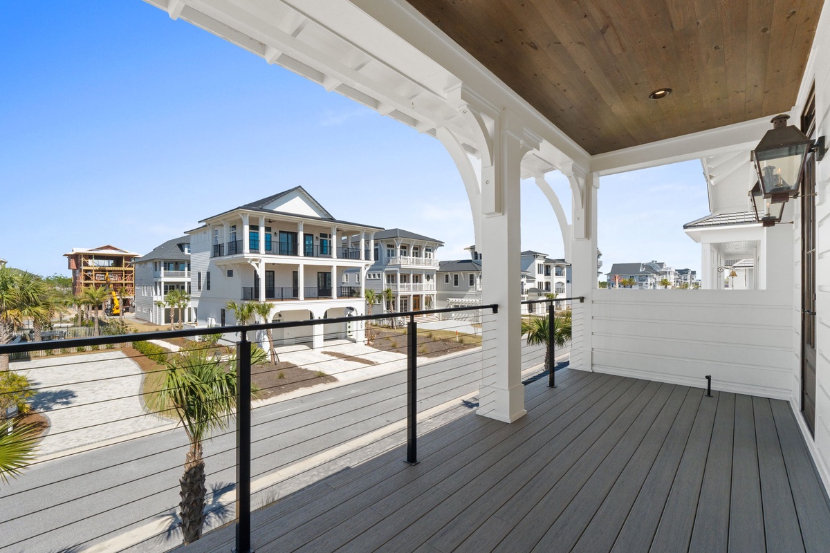 Step onto your private covered deck and take in panoramic views of the coastal neighborhood while enjoying morning coffee or evening relaxation.