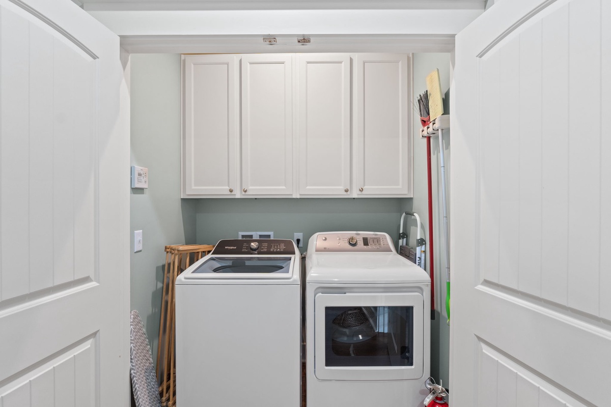 Your dedicated laundry room with full-size washer and dryer makes it easy to pack light and refresh your wardrobe anytime during your stay.