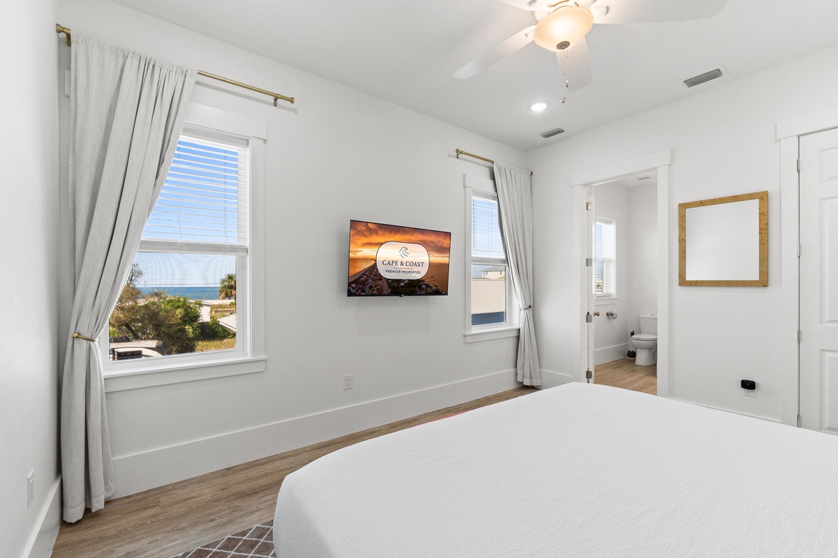Wake up to stunning ocean views from your comfortable bedroom, where coastal breezes and natural light create the perfect seaside retreat.