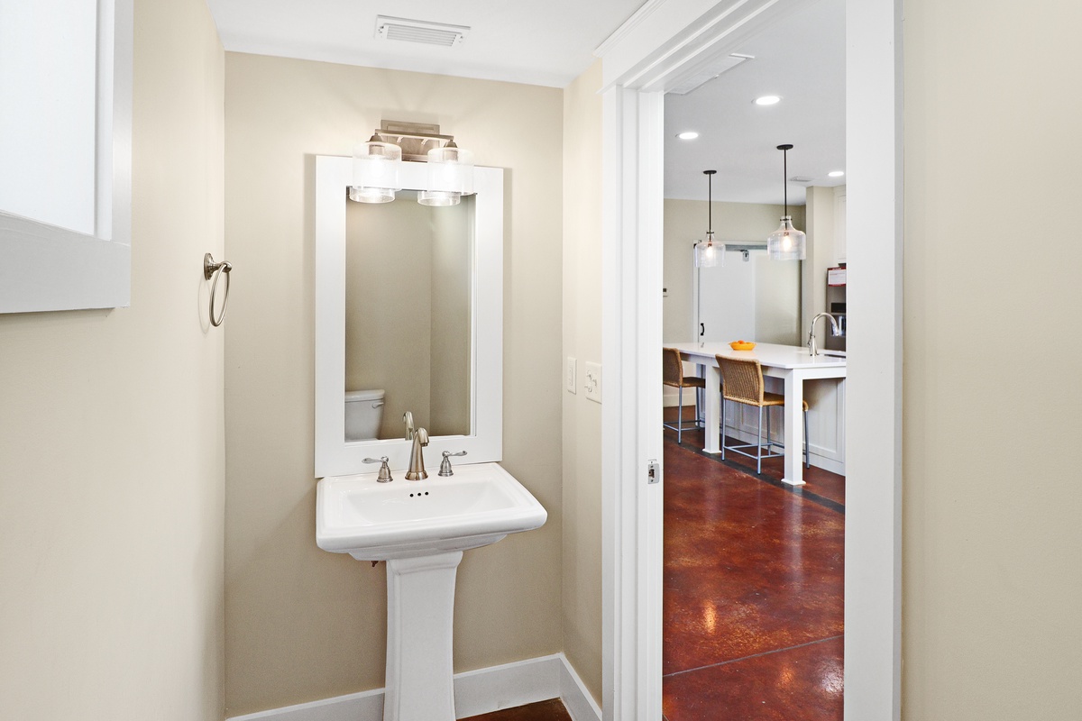 Ground level half bath