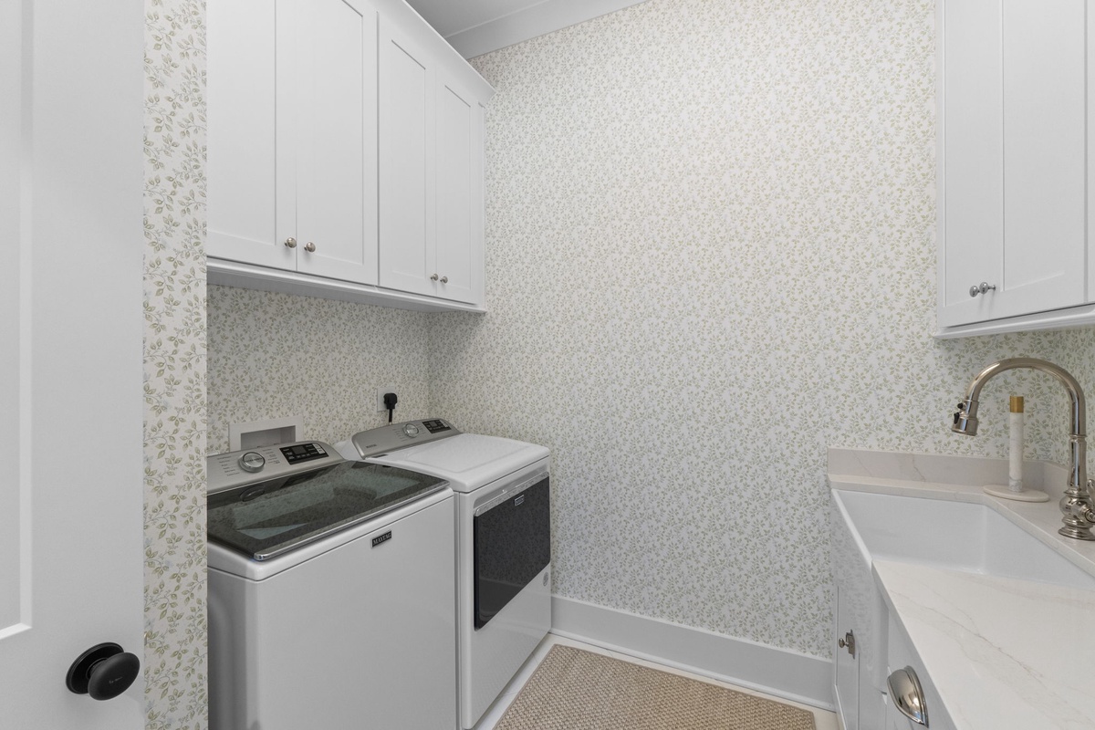 Your own dedicated laundry room with modern, full-sized washer and dryer makes packing light effortless and keeps your vacation wardrobe fresh throughout your stay.