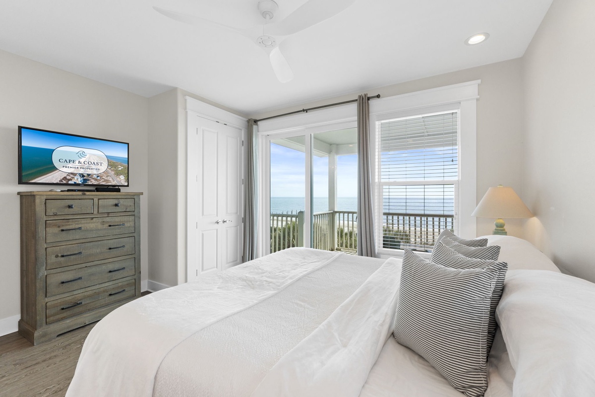 Wake up to breathtaking ocean views from your comfortable bed, with a private balcony just steps away for morning coffee.