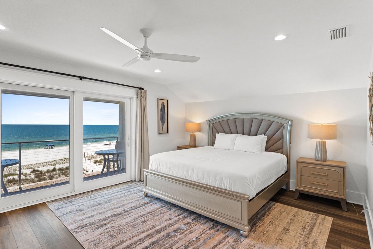 Wake up to stunning ocean views from your bed, with the sound of waves just beyond the sliding doors. Soft linens and coastal breezes create a serene retreat.