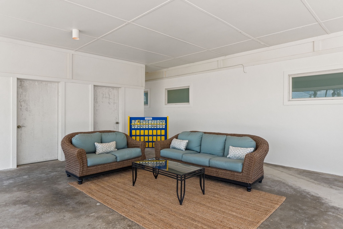 Unwind in this bright, comfortable lounge space with inviting seating and playful games. Your perfect spot to relax and connect after a day exploring.