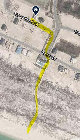 Beach access via community boardwalk.