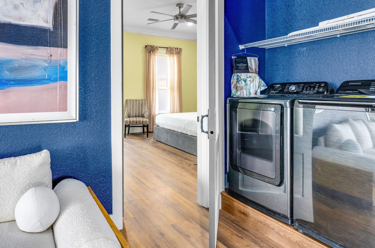Your laundry day just got easier with convenient in-unit washer and dryer, so you can pack light and stay comfortable.