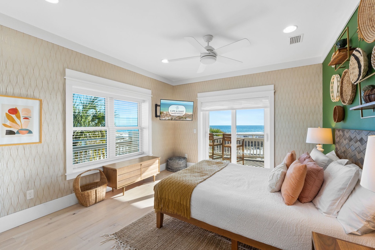 Drift off to peaceful dreams in your coastal retreat, where ocean views greet you each morning through expansive windows.