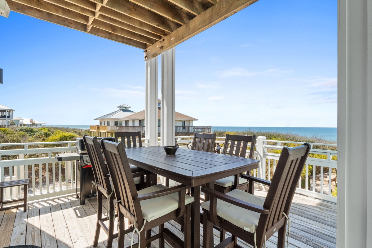 Savor morning coffee or evening cocktails on your private deck with stunning ocean views stretching to the horizon.