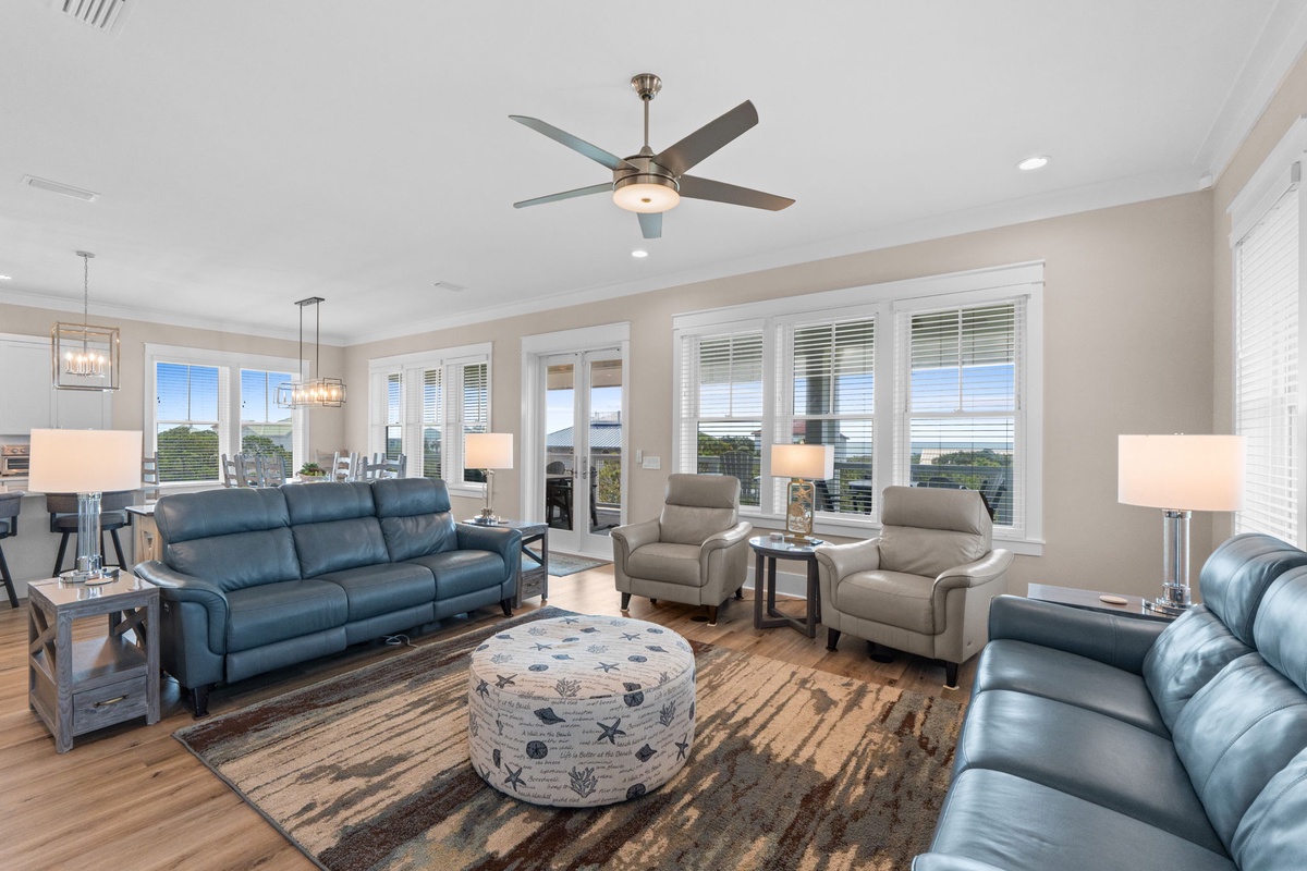 Settle into plush seating with gorgeous water views framing your stay—perfect for morning coffee or evening relaxation.