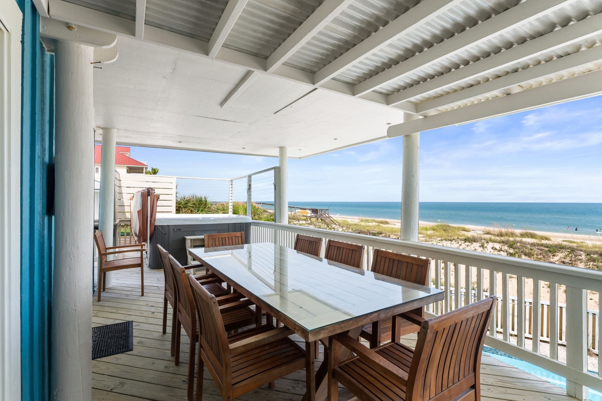 Step onto your private balcony and savor breathtaking ocean views stretching to the horizon. Gather around the spacious dining table for meals with the sound of waves, or unwind in the hot tub as sea breezes refresh you.