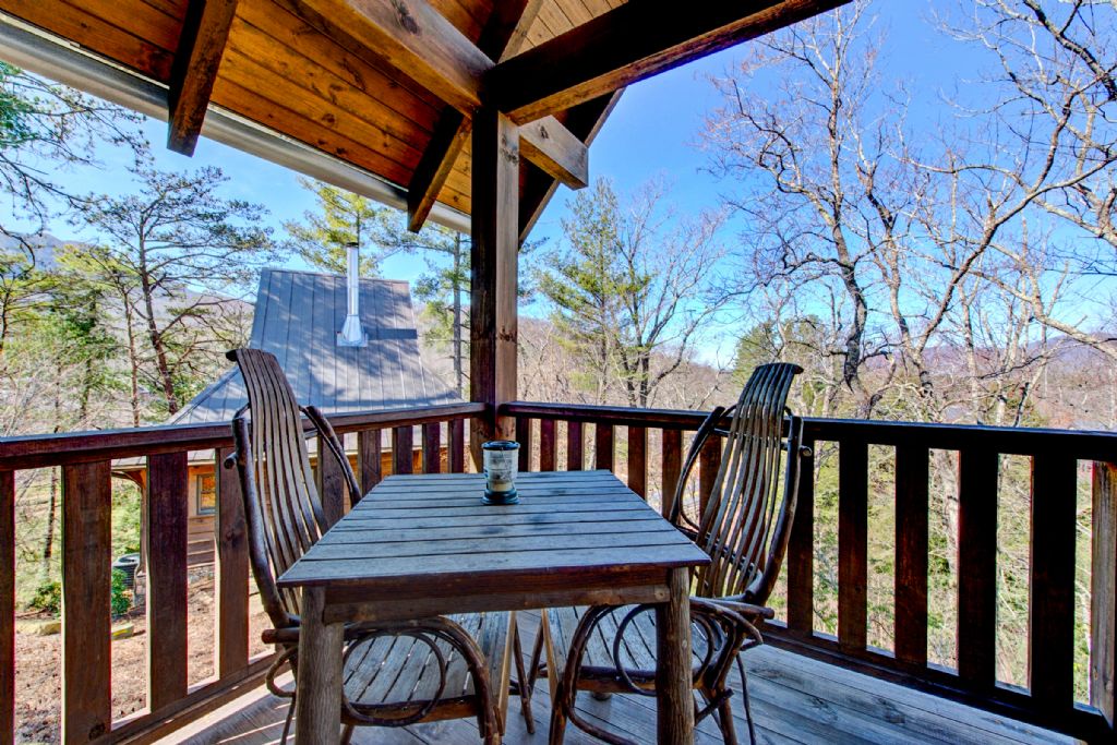 Covered Deck & Neighboring Cabin - Winter