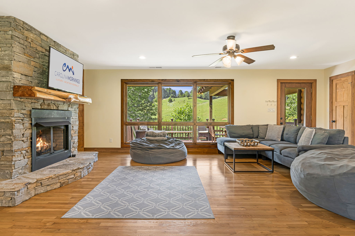 Living Area w/ Gas Fireplace & A View!