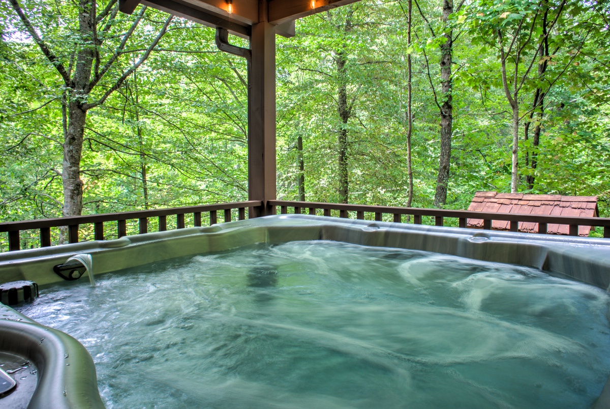 Relax in the Covered Hot Tub