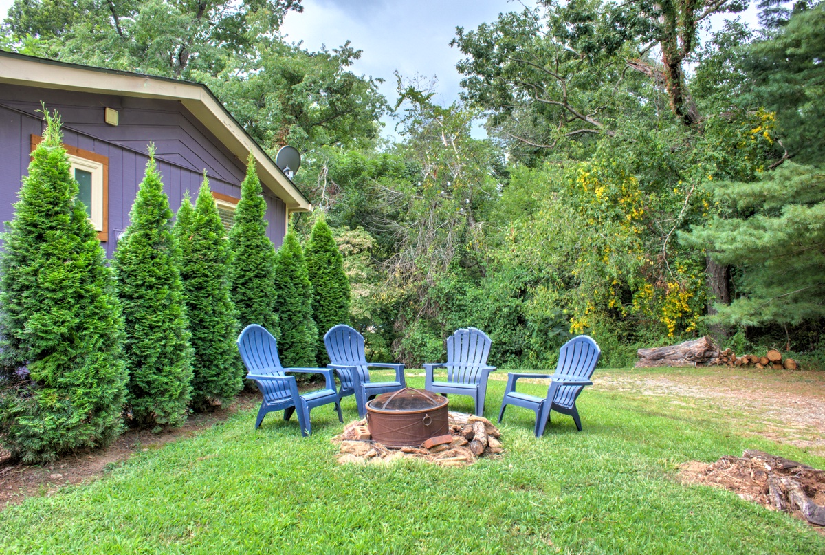 Fire Pit Area Perfect for Roasting Marshmallows and Stargazing