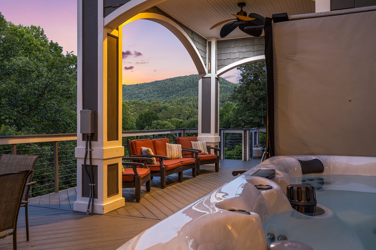 A Soak In the Hot Tub Accompanied By Mountain Views