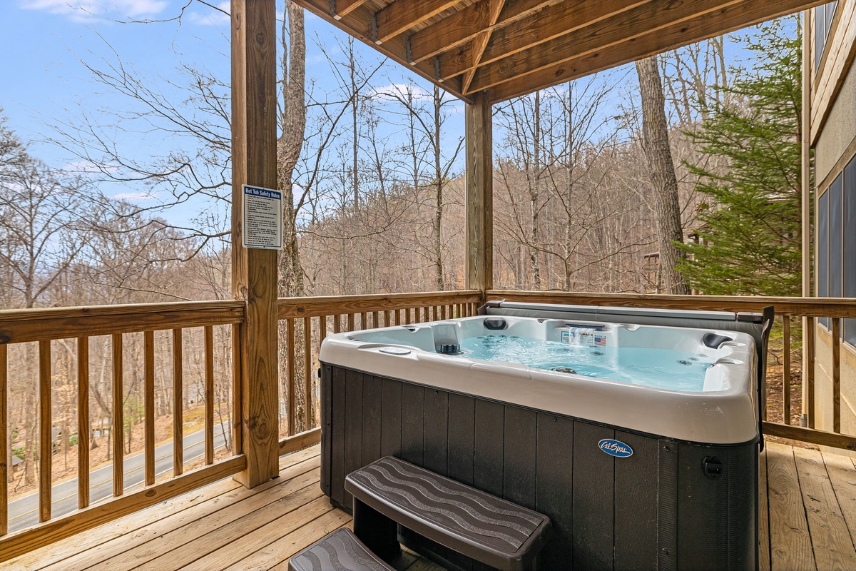 Relax In the Bubbling Hot Tub