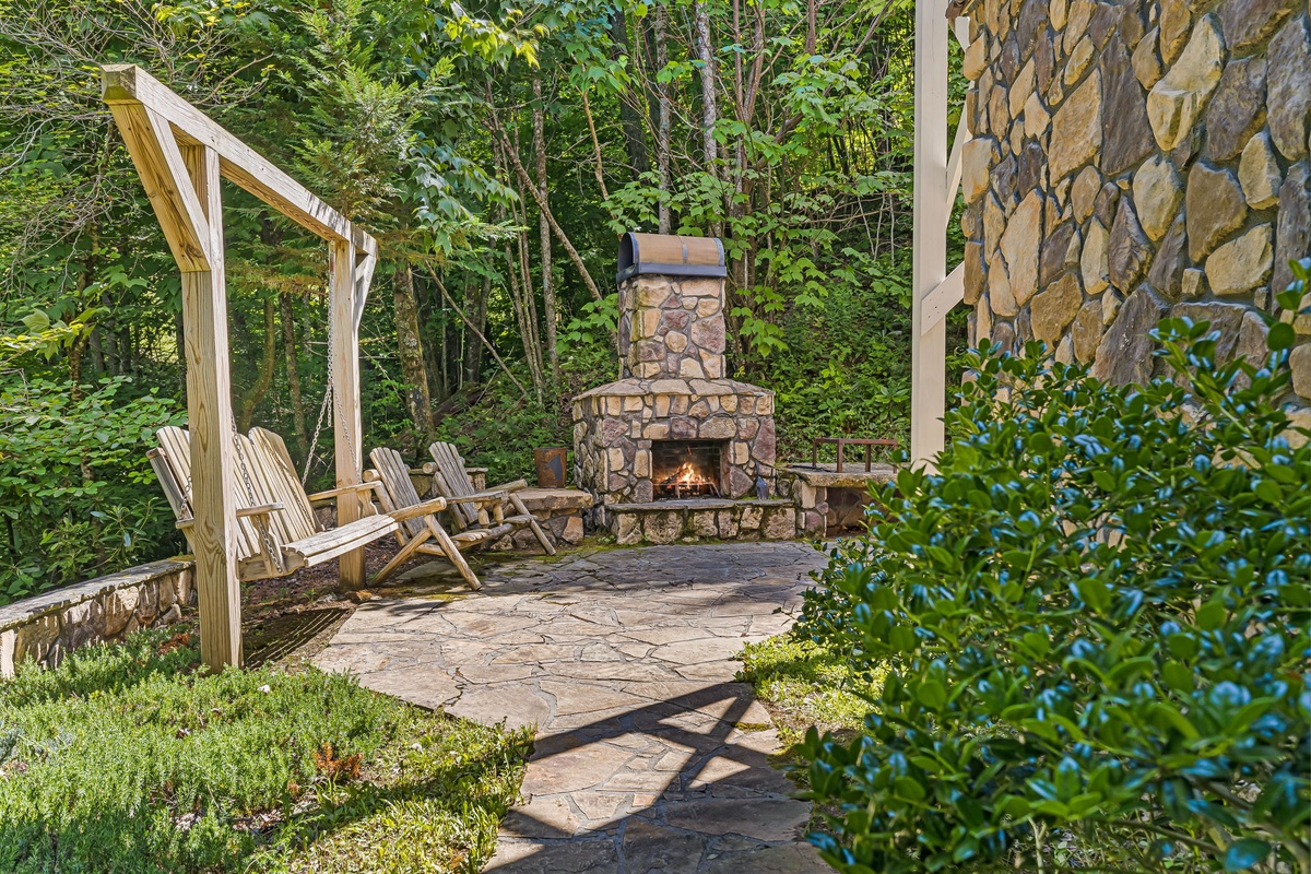 Relax By the Outdoor Fireplace